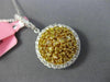 ESTATE LARGE 1.27CT WHITE & FANCY YELLOW DIAMOND 18K 2 TONE GOLD CLUSTER PENDANT