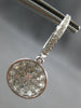 ESTATE 1.65CT DIAMOND 18KT WHITE GOLD ROUND CLUSTER HUGGIE FUN HANGING EARRINGS
