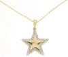 ESTATE .21CT DIAMOND 14KT YELLOW GOLD 3D CLASSIC STAR LOVE FLOATING PENDANT