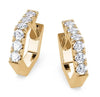 ESTATE .48CT DIAMOND 14KT YELLOW GOLD 3D CLASSIC HEXAGON HOOP HANGING EARRINGS