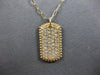 ESTATE .98CT DIAMOND 14KT YELLOW GOLD PAVE RECTANGULAR DOG TAG FLOATING PENDANT