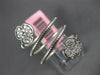 LARGE .40CT DIAMOND 14KT WHITE GOLD 4 LEAF CLOVER FLOWER FLEXIBLE SNAKE FUN RING