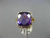 ESTATE LARGE 5.28CT DIAMONDS & AAA AMETHYST 14K YELLOW GOLD HALO SQUARE FUN RING