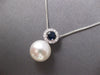 LARGE .53CT DIAMOND & AAA SAPPHIRE & SOUTH SEA PEARL 14KT WHITE GOLD 3D PENDANT