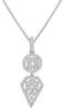 ESTATE .53CT DIAMOND 14KT WHITE GOLD TRIANGULAR CLUSTER FLORAL FLOATING PENDANT