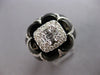EXTRA LARGE 2.33CT DIAMOND & BLACK ENAMEL 18KT WHITE GOLD ROUND & BAGUETTE RING