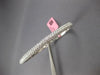 WIDE 2.08CT DIAMOND 14KT WHITE GOLD 3D 3 ROW SEMI ETERNITY LOVE BANGLE BRACELET