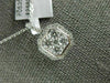 ESTATE LARGE .74CT DIAMOND 18KT WHITE GOLD SQUARE CLUSTER HALO FLOATING PENDANT