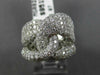ESTATE LARGE 3.14CT DIAMOND 14KT WHITE GOLD 3D MULTI ROW INFINITY LOVE KNOT RING