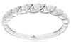 ESTATE .29CT DIAMOND 14KT WHITE GOLD ROUND MULTI LEAF DIAGONAL ANNIVERSARY RING