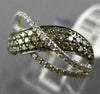 0.59CT WHITE & CHOCOLATE FANCY DIAMOND 14KT YELLOW & BLACK GOLD CRISS CROSS RING