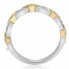.76CT WHITE PINK & FANCY YELLOW DIAMOND 18KT TRI COLOR GOLD 3D ANNIVERSARY RING