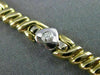 ESTATE WIDE .45CT DIAMOND 14KT WHITE & YELLOW GOLD HEART LOVE BRACELET #15359