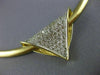 ESTATE LARGE 1.37CT DIAMOND 14K 2 TONE GOLD TRIANGLE SLIDE PENDANT #17213