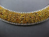 EXTRA LARGE 47.75CT WHITE & CANARY DIAMOND 18KT TWO TONE GOLD 3D TENNIS NECKLACE
