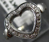 ANTIQUE LARGE .16CT DIAMOND 14KT WHITE GOLD OPEN HEART LOVE COCKTAIL RING #17582
