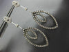 LARGE 1.88CT WHITE & CHOCOLATE FANCY DIAMOND 14KT WHITE GOLD 3D HANGING EARRINGS