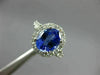 ESTATE LARGE 2.85CT DIAMOND & AAA TANZANITE 18KT WHITE GOLD HALO ENGAGEMENT RING