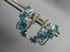 LARGE 5.5CT DIAMOND & AAA BLUE TOPAZ 14K WHITE GOLD MULTI SHAPE HANGING EARRINGS