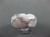 WIDE .18CT DIAMOND & AAA MOTHER OF PEARL 14K WHITE GOLD 3D MULTI HEART LOVE RING