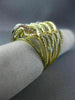 ESTATE EXTRA LARGE 1.62CT DIAMOND 14KT TWO TONE GOLD MULTI ROW CRISS CROSS RING