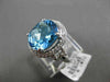 ESTATE 3.53CTW DIAMOND & AAA EXTRA FACET BLUE TOPAZ 14KT WHITE GOLD OVAL RING