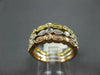 ESTATE WIDE .46CT DIAMOND 18KT TRI COLOR GOLD FILIGREE MILGRAIN STACKABLE RING
