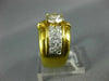ESTATE LARGE 1.38CT DIAMOND 18KT 2 TONE GOLD 3D ROUND CLASSIC ENGAGEMENT RING