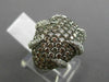 ESTATE LARGE 3.50CT WHITE & CHOCOLATE FANCY DIAMOND 14K WHITE GOLD 3D FLAME RING
