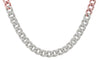 ESTATE 1.4CT DIAMOND 14KT WHITE & ROSE GOLD 3D SEMI ETERNITY CUBAN LOVE NECKLACE