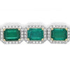 LARGE 19.25CT DIAMOND & AAA EMERALD 18K 2 TONE GOLD ROUND & EMERALD CUT BRACELET