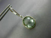 5.20CT AAA GREEN AMETHYST 14KT WHITE GOLD OVAL BEZEL LEVER BACK HANGING EARRINGS