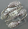 ESTATE LARGE .38CT DIAMOND 18KT WHITE GOLD 3D MULTI ROW PAVE OVAL ROPE FUN RING
