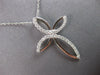 ESTATE 1.02CT DIAMOND 14KT WHITE GOLD MULTI LEAF INFINITY CROSS FLOATING PENDANT