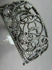 ANTIQUE FILIGREE WIDE 4.70CT DIAMOND 18KT BLACK GOLD FLORAL BANGLE ONE OF A KIND