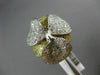 ESTATE EXTRA LARGE 3.50CT WHITE & FANCY YELLOW DIAMOND 14KT 2 TONE GOLD FUN RING