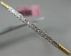 ESTATE .17CT DIAMOND 14K WHITE & YELLOW GOLD 3D CLASSIC FLEXIBLE BANGLE BRACELET