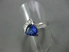 ESTATE WIDE 1.68CT DIAMOND & AAA TANZANITE 14K WHITE GOLD 3D TRILLION RING #2454