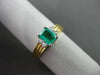 ESTATE .55CT DIAMOND & AAA EMERALD 14K WHITE & YELLOW GOLD ENGAGEMENT RING #4421