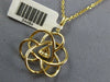 ESTATE .07CT DIAMOND 14KT YELLOW GOLD 3D CLASSIC STAR FLOWER LOVE PENDANT