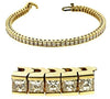 ESTATE 5.5CT DIAMOND 14KT YELLOW GOLD PRINCESS CHANNEL INVISIBLE TENNIS BRACELET