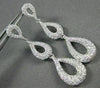 ANTIQUE 2.73CT DIAMOND 18KT W GOLD LONG PEAR JOURNEY EARRINGS F VS/VVS #E00628