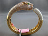 11.19CT MULTI COLOR DIAMOND & AAA EMERALD 18KT WHITE & ROSE GOLD BANGLE BRACELET