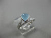 WIDE 1.35CT DIAMOND & AAA CABOCHON AQUAMARINE 18KT WHITE GOLD TRILLION LOVE RING