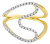 ESTATE .31CT DIAMOND 14KT YELLOW GOLD 3D OPEN HEART FUN LOVE RING