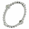 ESTATE .38CT DIAMOND 18KT WHITE GOLD 3D 4 LEAF CLOVER BEADED STACKABLE FUN RING