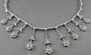 ANTIQUE 2.0CT DIAMOND 18KT WHITE GOLD DROP MULTI FLOWER ETOILE NECKLACE 17" LONG