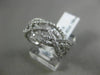 ESTATE WIDE .80CT DIAMOND 18K WHITE GOLD CRISS CROSS SEMI ETERNITY INFINITY RING