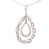 LARGE 1.54CT DIAMOND 18KT WHITE GOLD DOUBLE TEAR DROP INFINITY FLOATING PENDANT