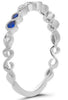.19CT DIAMOND & AAA SAPPHIRE 14KT WHITE GOLD ROUND INFINITY FILIGREE LOVE RING
